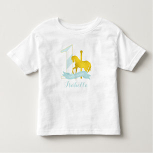 Mint Carousel Horse Birthday Girl Toddler T-Shirt