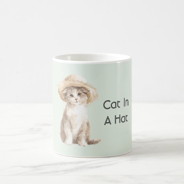 Mint Cat in a Hat   Coffee Mug (Center)