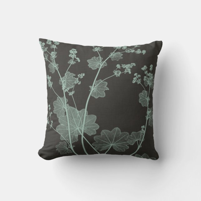 Mint & Charcoal Nature Study I Cushion (Front)
