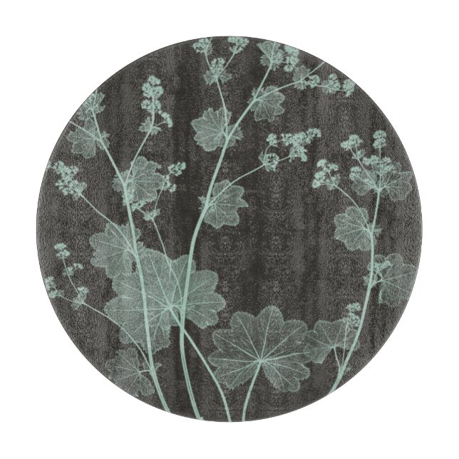 Mint & Charcoal Nature Study I Cutting Board (Front)
