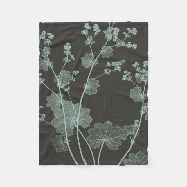 Mint & Charcoal Nature Study I Fleece Blanket (Front)