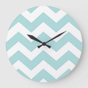 mint chevron clock