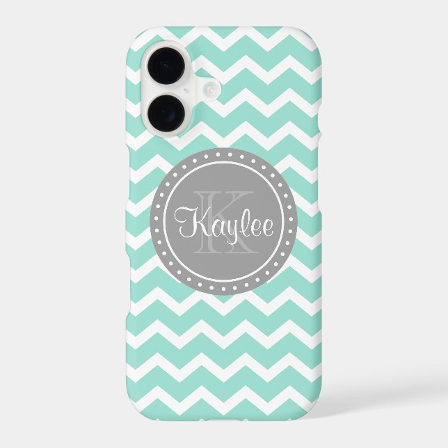 Mint Chevron Grey Monogram (Back)