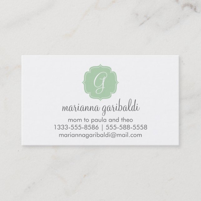 Mint Chevron Stripes Calling Card (Front)