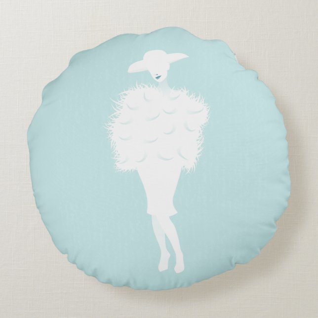 Mint Chic Round Cushion (Back)
