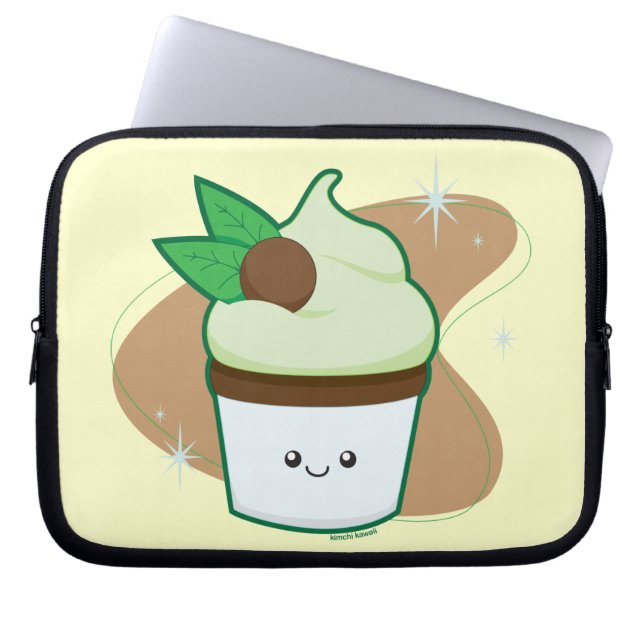 Mint Chip Cupcake Laptop Sleeve (Front)