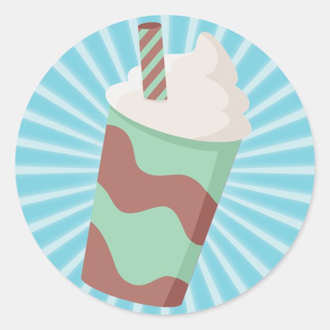 Mint Choc Milkshake Classic Round Sticker (Front)