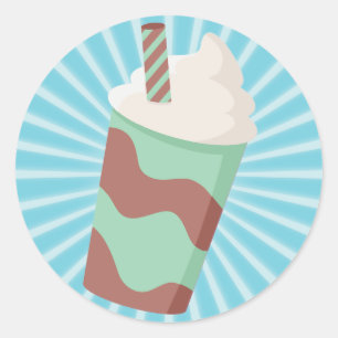 Mint Choc Milkshake Classic Round Sticker