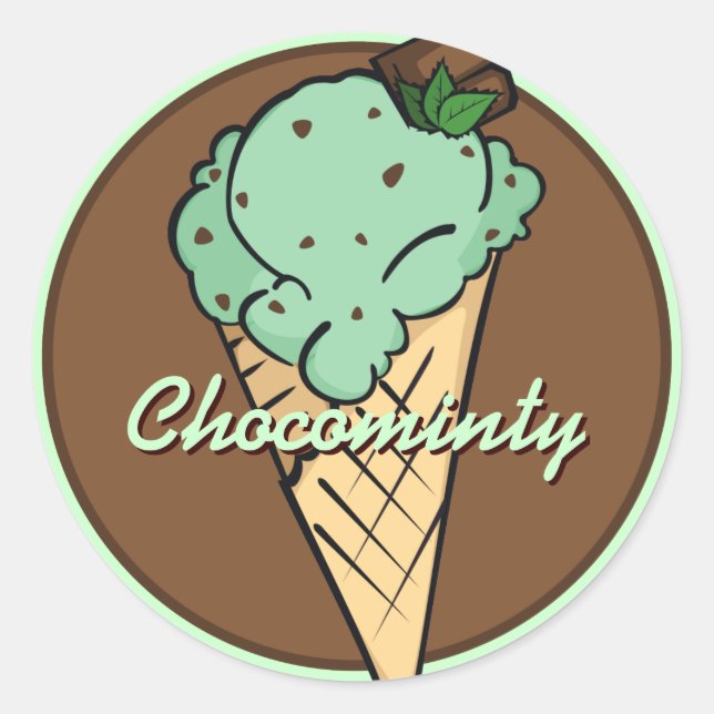 Mint Choco-Chip Icecream Sticker (Front)