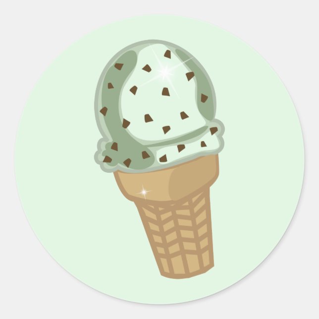 Mint Chocolate Chip Classic Round Sticker (Front)