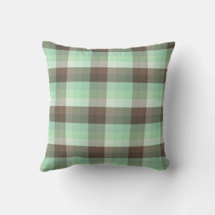 Mint Chocolate Chip Colour Block Plaid Stripes  Cushion