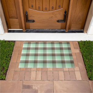 Mint Chocolate Chip Colour Block Plaid Stripes  Doormat