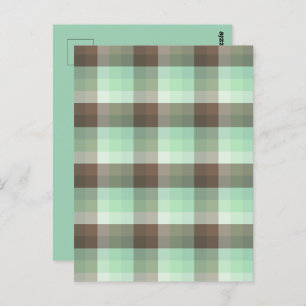 Mint Chocolate Chip Colour Block Plaid Stripes  Postcard