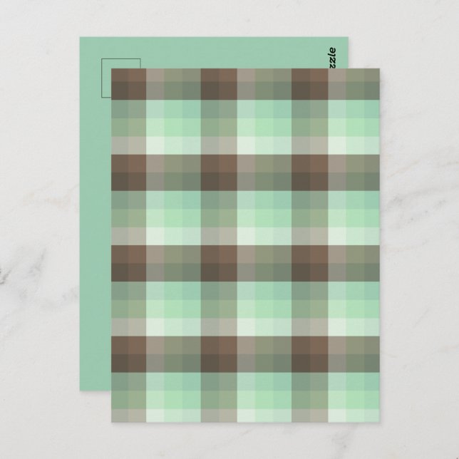 Mint Chocolate Chip Colour Block Plaid Stripes  Postcard (Front/Back)