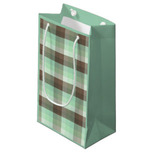 Mint Chocolate Chip Colour Block Plaid Stripes  Small Gift Bag