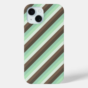 Mint Chocolate Chip Colour Block Stripes  iPhone 15 Case