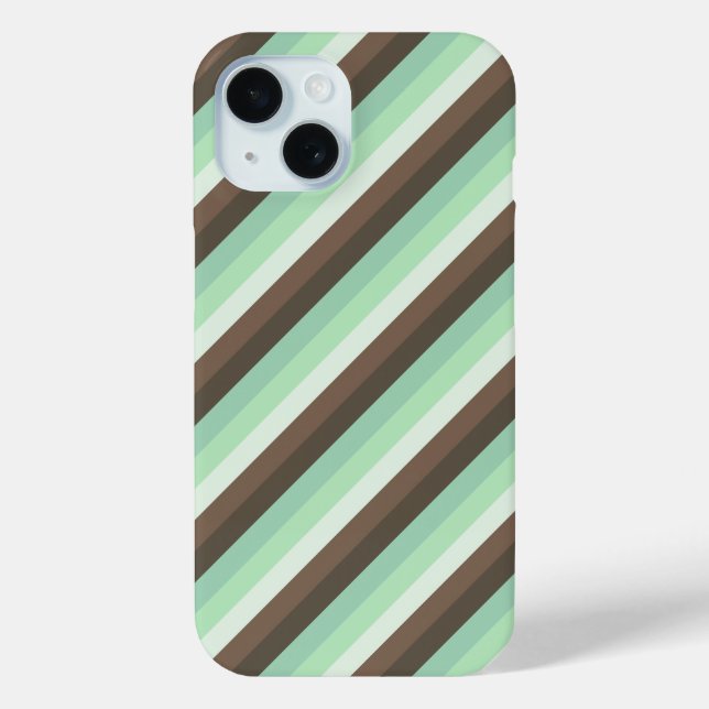 Mint Chocolate Chip Colour Block Stripes  Case-Mate iPhone Case (Back)