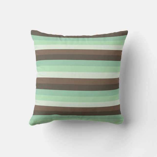 Mint Chocolate Chip Colour Block Stripes  Cushion (Back)