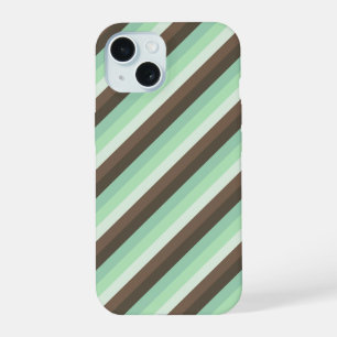 Mint Chocolate Chip Colour Block Stripes iPhone 15 Case