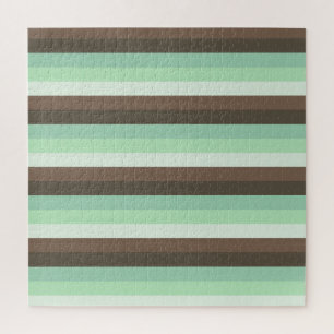 Mint Chocolate Chip Colour Block Stripes  Jigsaw Puzzle
