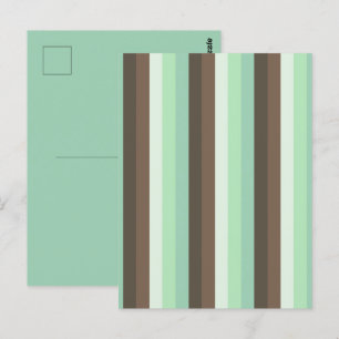 Mint Chocolate Chip Colour Block Stripes  Postcard