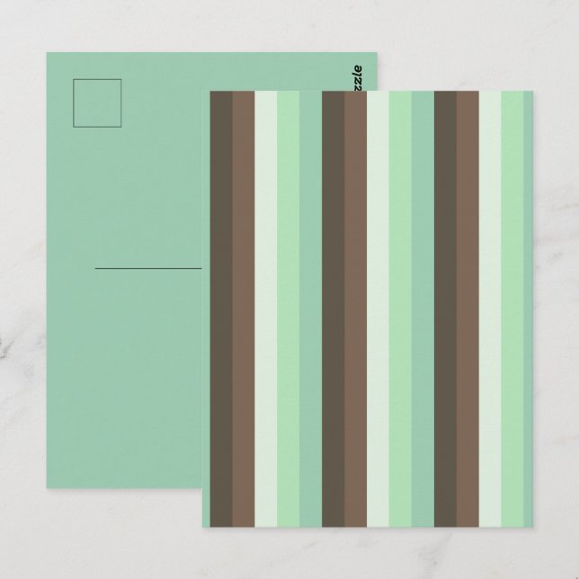 Mint Chocolate Chip Colour Block Stripes  Postcard (Front/Back)