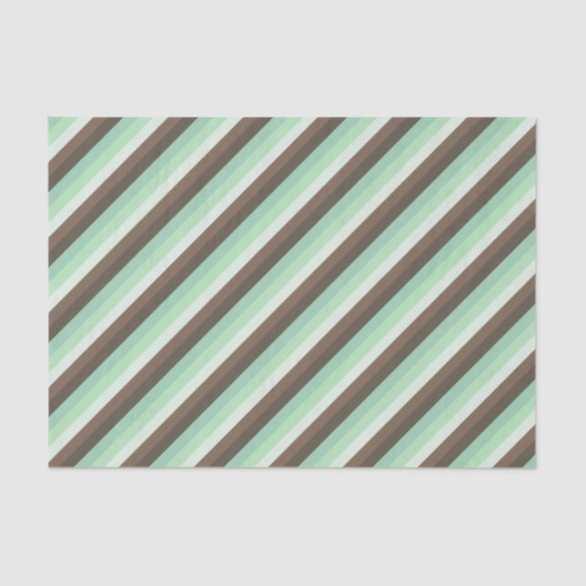 Mint Chocolate Chip Colour Block Stripes  Tissue Paper (Front)