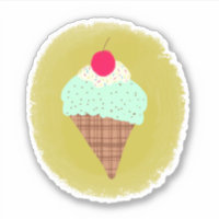 Mint Chocolate Chip Cone Sticker