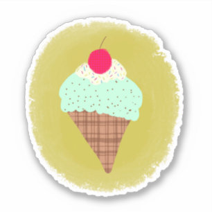 Mint Chocolate Chip Cone Sticker