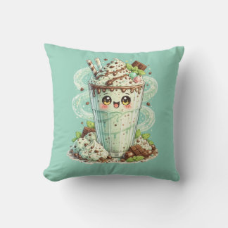 Mint Chocolate Chip Milkshake Kawaii Cushion 