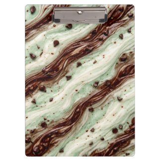 Mint Chocolate Chip Milkshake Marble Design Clipboard