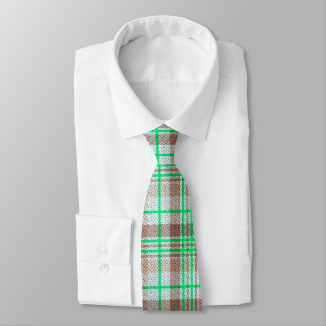 Mint Chocolate Plaid Tie (Tied)