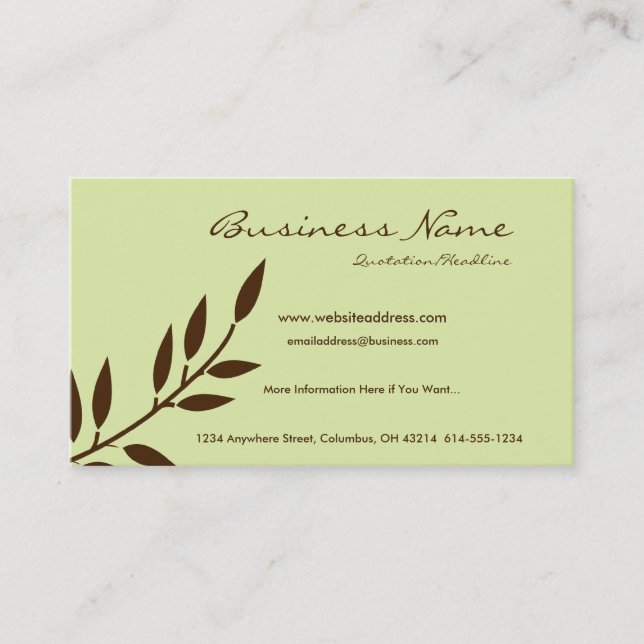 Mint Chocolate Vine Business Cards (Front)