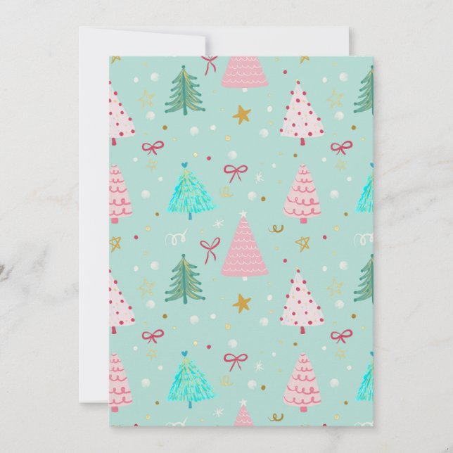 Mint Christmas Tree Invitation (Front)