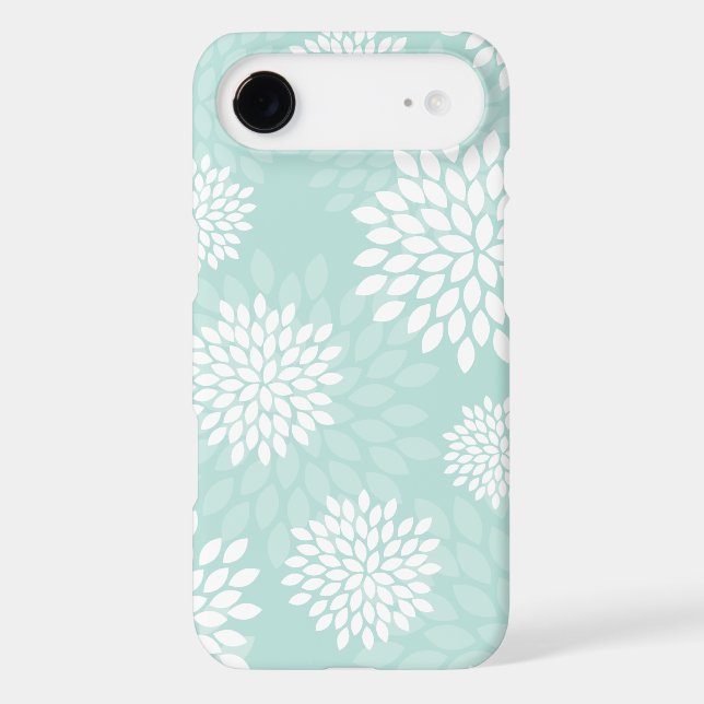 Mint Chrysanthemums Floral Pattern Case-Mate iPhone Case (Back)