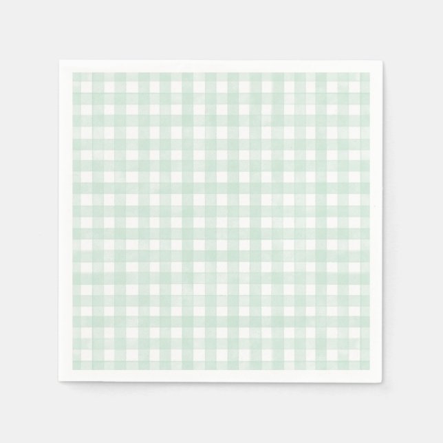 Mint Classic Gingham Napkin (Front)