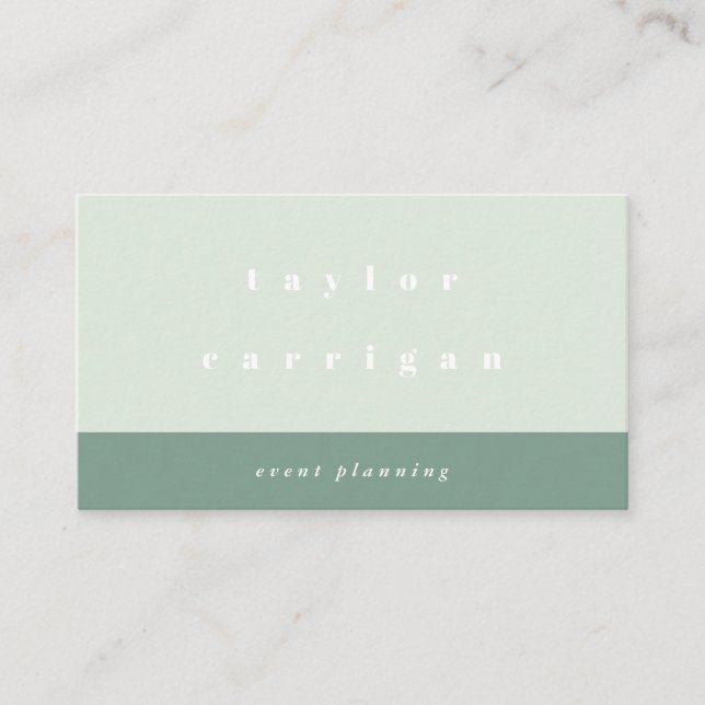 Mint Colour Block Business Card (Front)