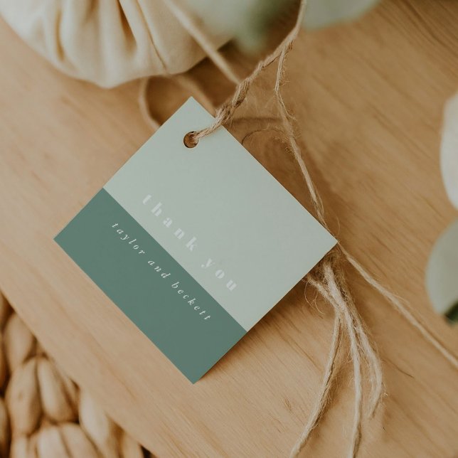 Mint Colour Block Favour Tags (Mint Green Color Block Favor Tags)