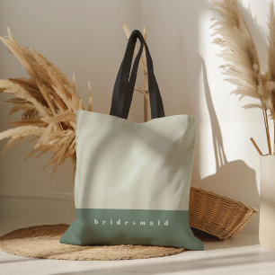 Mint Colour Block Personalised Tote Bag