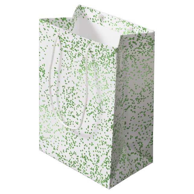 Mint Confetti Dots Medium Gift Bag (Front Angled)