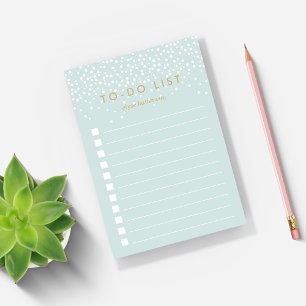 Mint Confetti Dots Personalised To-Do List Post-it Notes