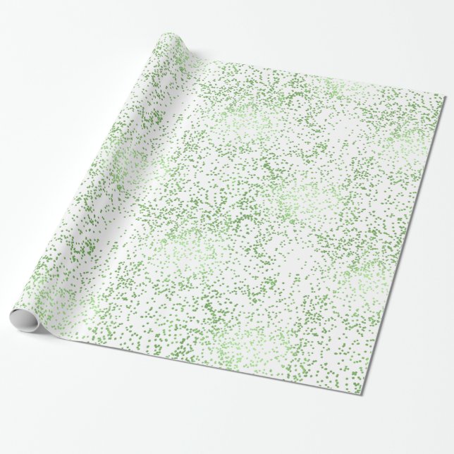 Mint Confetti Dots Wrapping Paper (Unrolled)