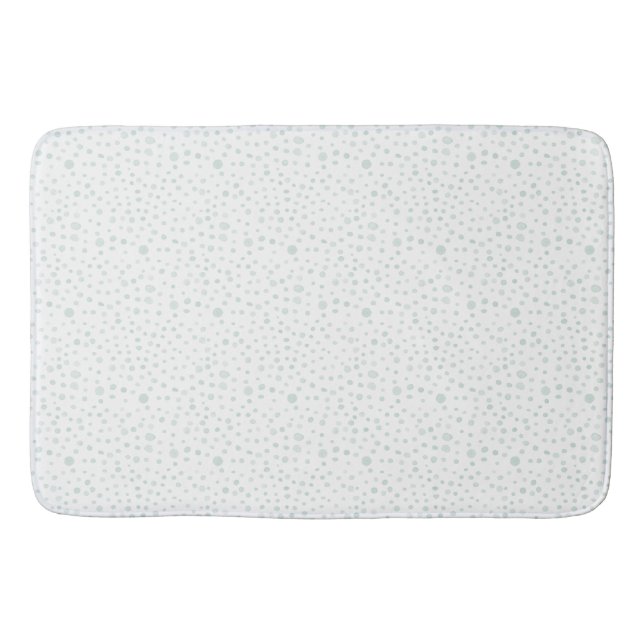 Mint Confetti Watercolor Dots  Bath Mat (Front)