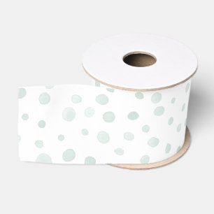 Mint Confetti Watercolor Dots Ribbon Grosgrain Ribbon
