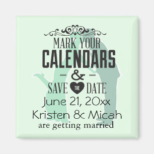 Mint Couple Wedding Magnet