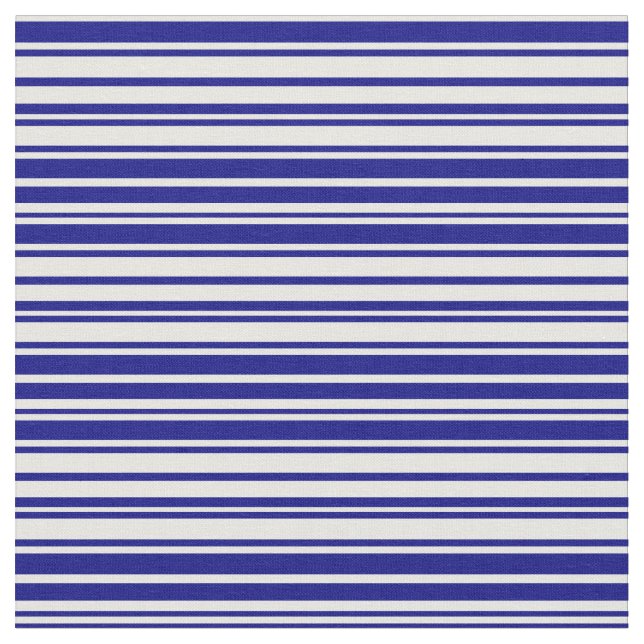 Mint Cream and Blue Coloured Stripes/Lines Pattern Fabric (Close Up)