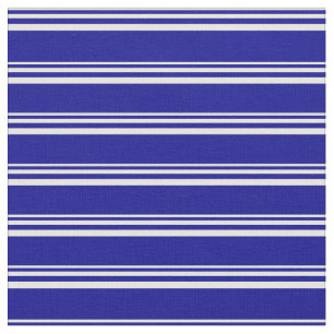 Mint Cream and Dark Blue Stripes Pattern Fabric