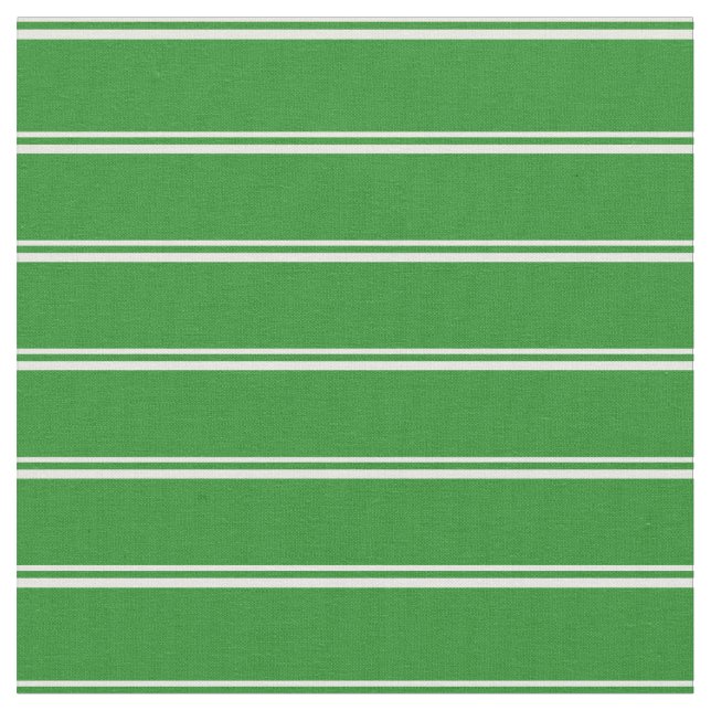 Mint Cream and Forest Green Coloured Stripes Fabric (Close Up)