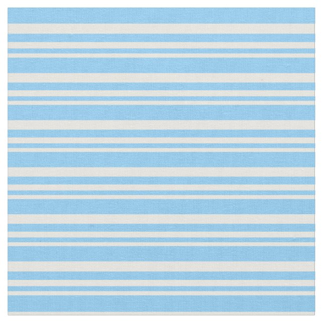 Mint Cream and Light Sky Blue Pattern of Stripes Fabric (Close Up)