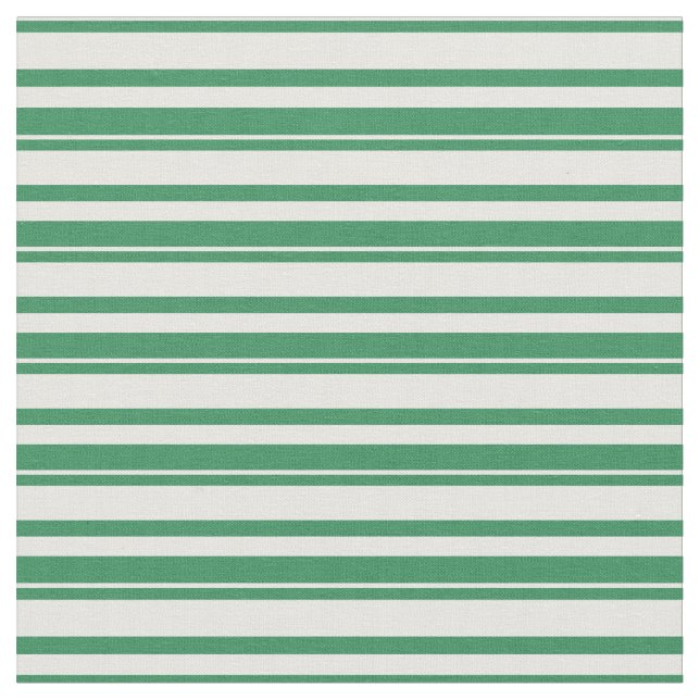 Mint Cream and Sea Green Coloured Lined Pattern Fabric (Close Up)